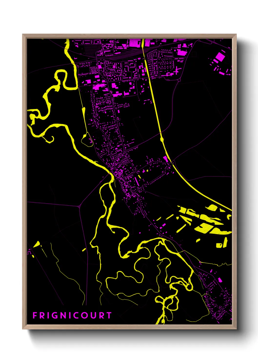 Une affiche de carte sur Frignicourt