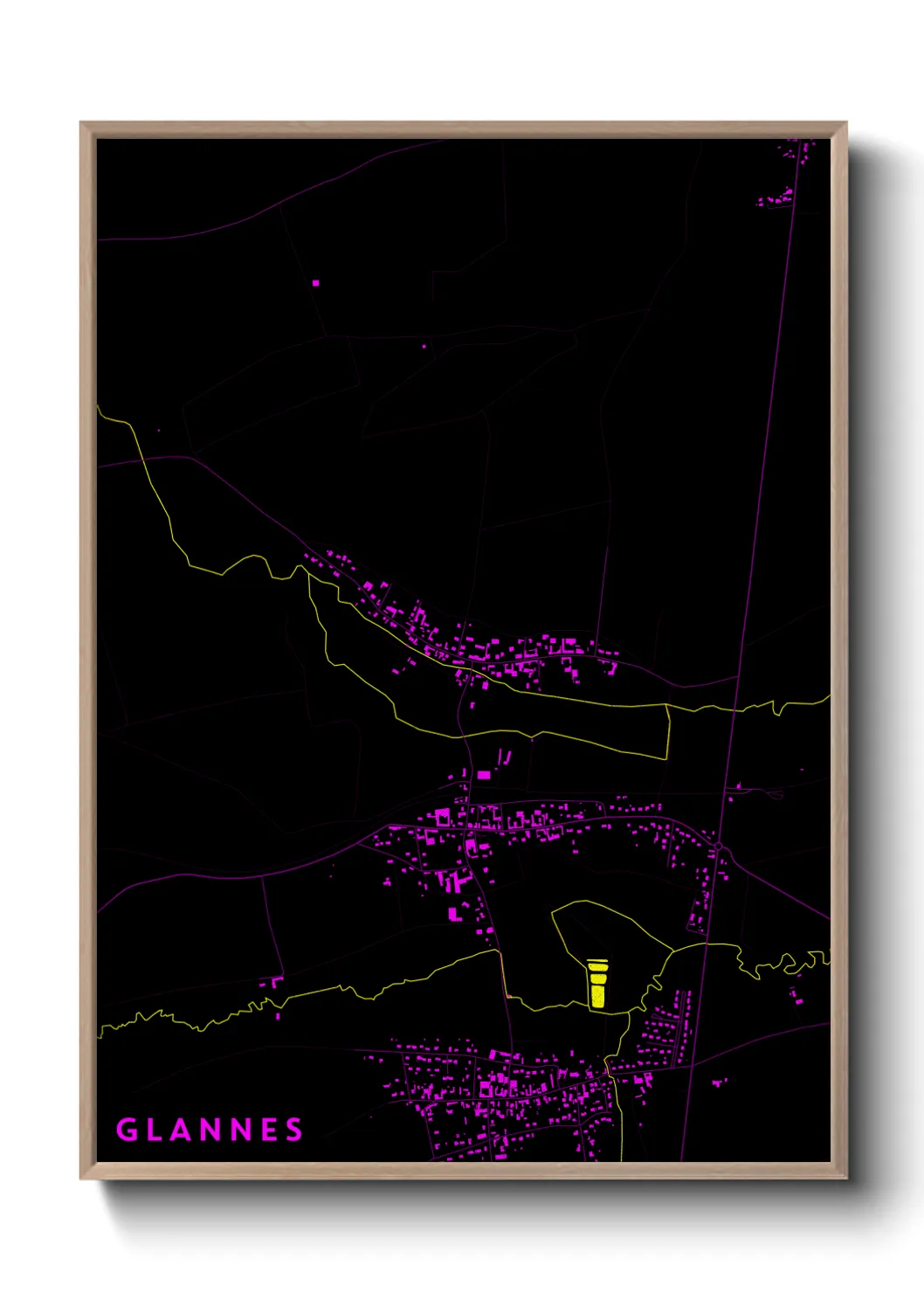 Une affiche de carte sur Glannes