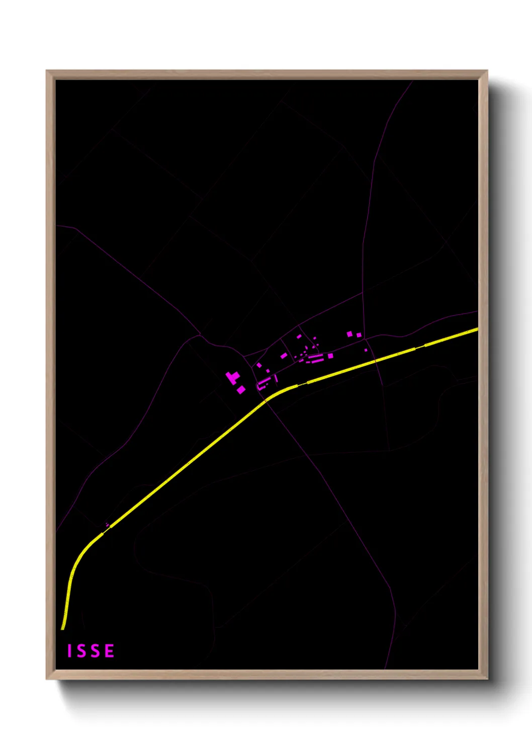 Une affiche de carte sur Isse