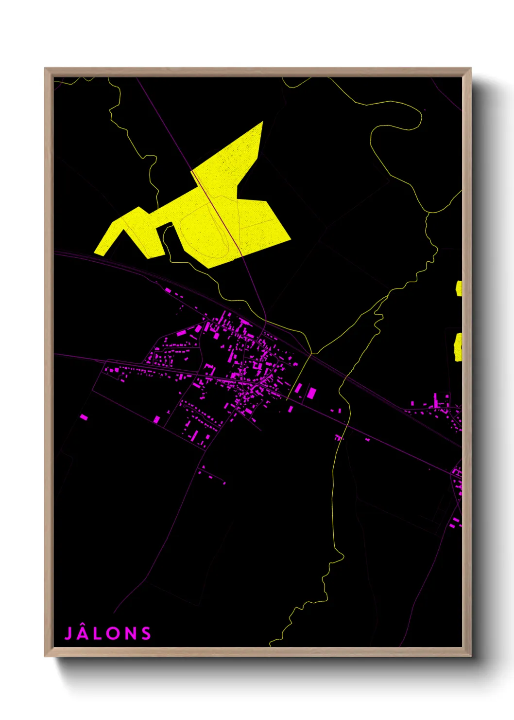 Une affiche de carte sur Jâlons