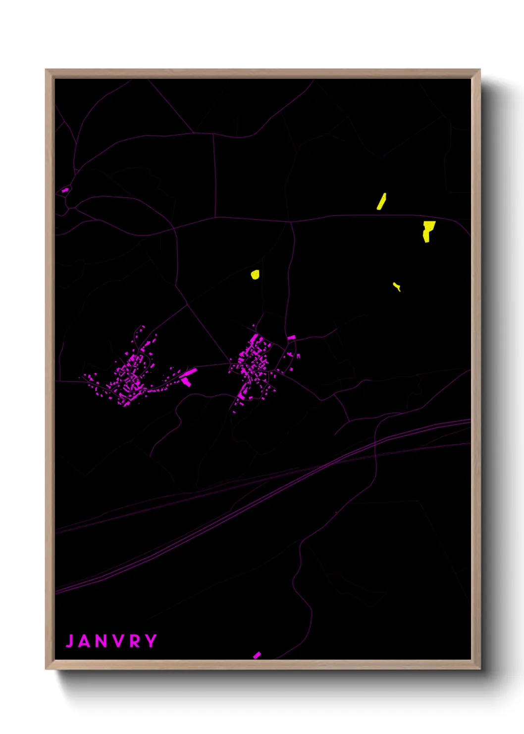 Une affiche de carte sur Janvry