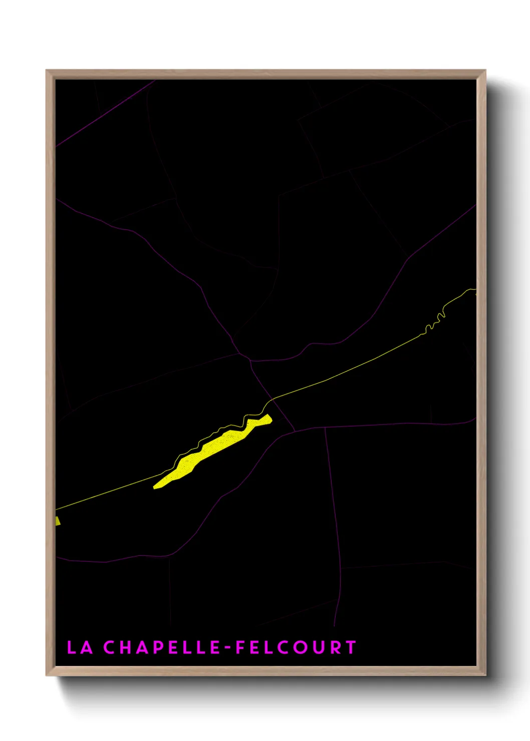 Une affiche de carte sur La Chapelle-Felcourt