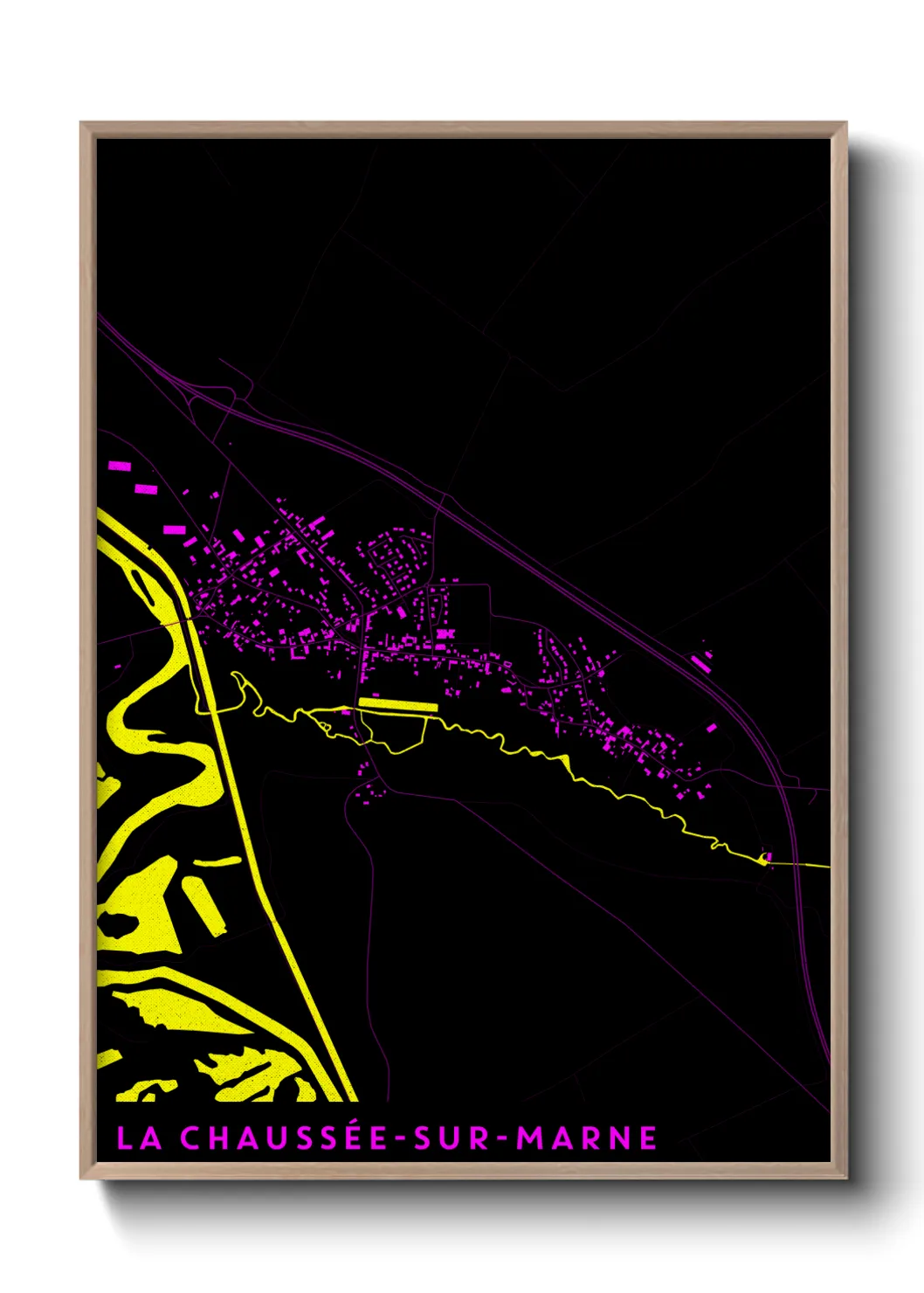Une affiche de carte sur La Chaussée-sur-Marne