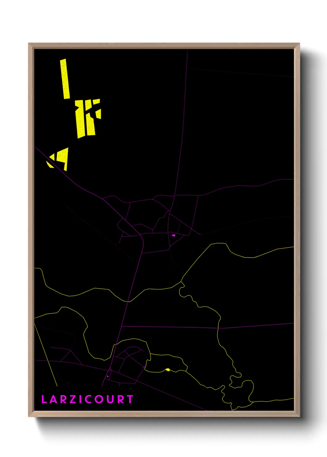 Une affiche de carte sur Larzicourt