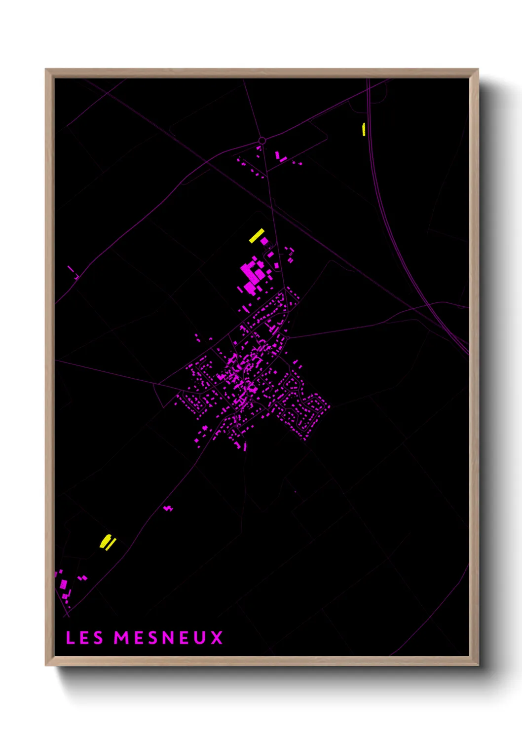 Une affiche de carte sur Les Mesneux