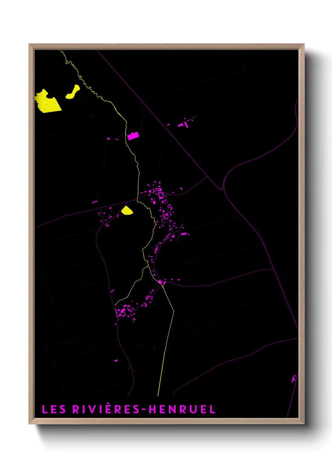 Une affiche de carte sur Les Rivières-Henruel