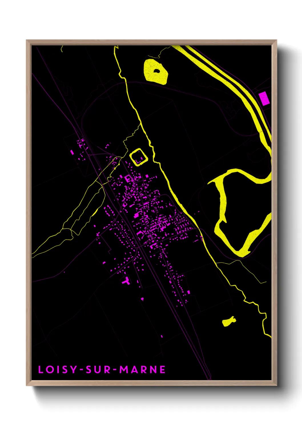 Une affiche de carte sur Loisy-sur-Marne