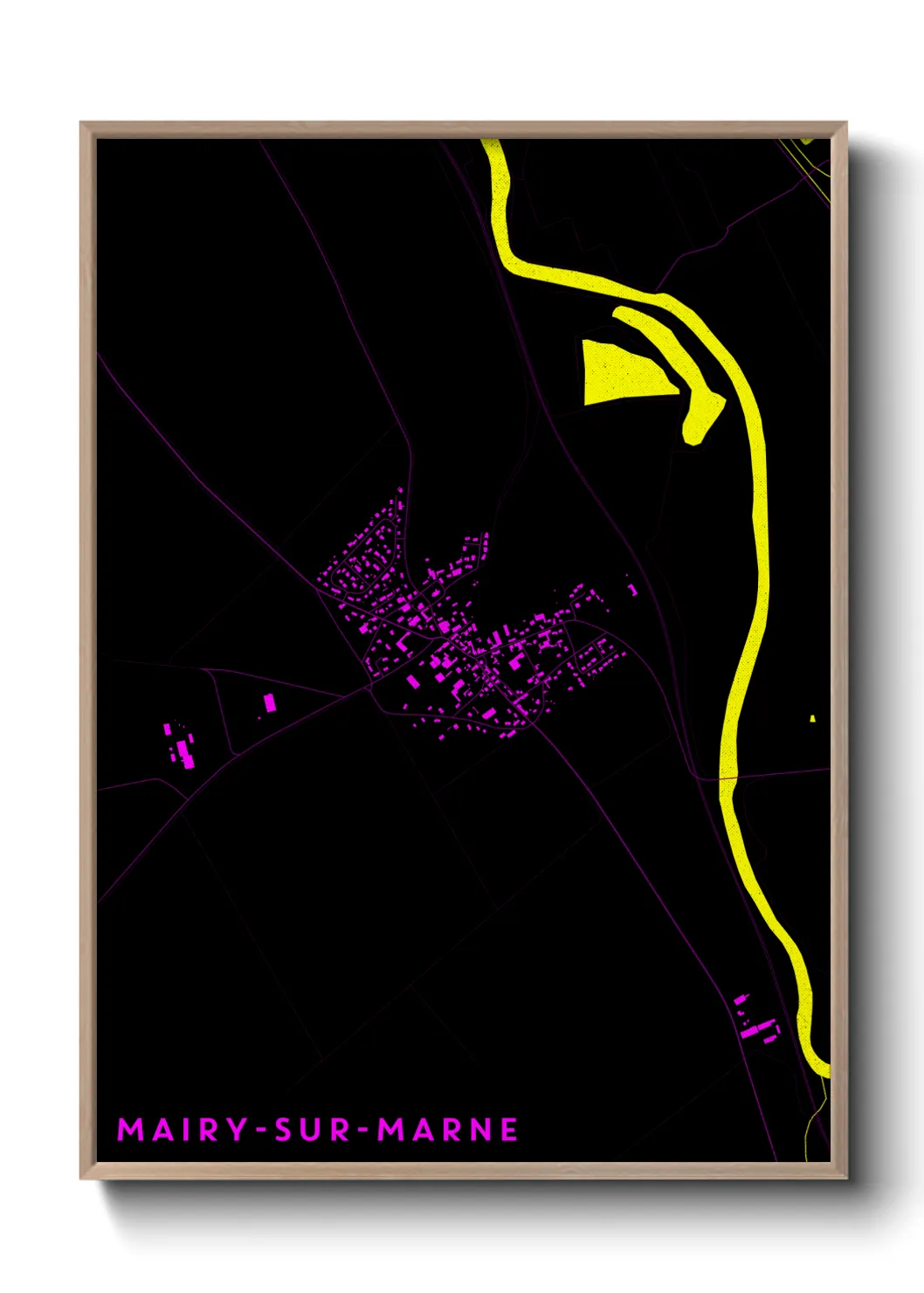 Une affiche de carte sur Mairy-sur-Marne
