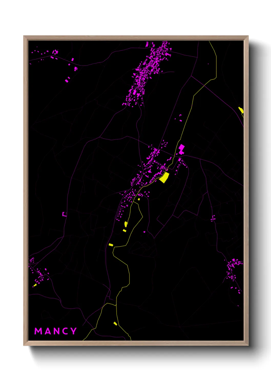 Une affiche de carte sur Mancy