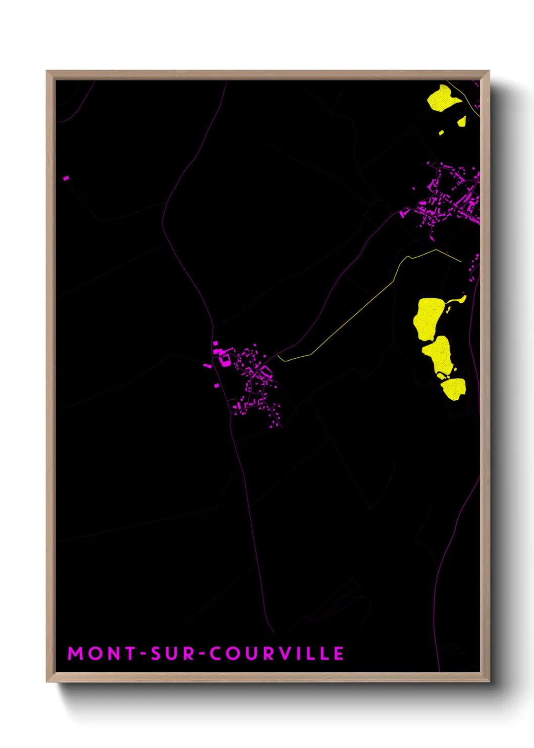 Une affiche de carte sur Mont-sur-Courville