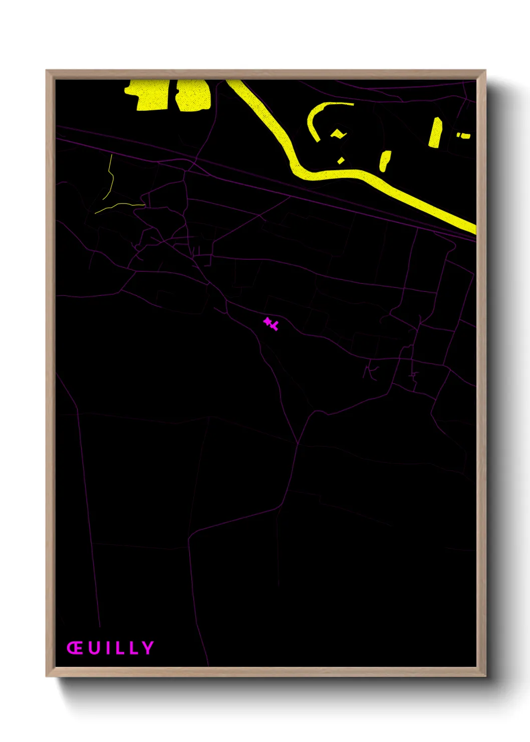 Une affiche de carte sur Œuilly