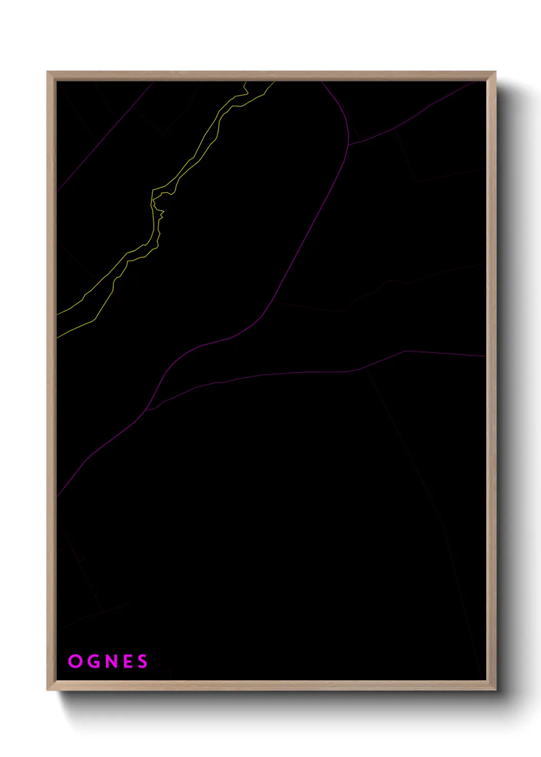 Une affiche de carte sur Ognes