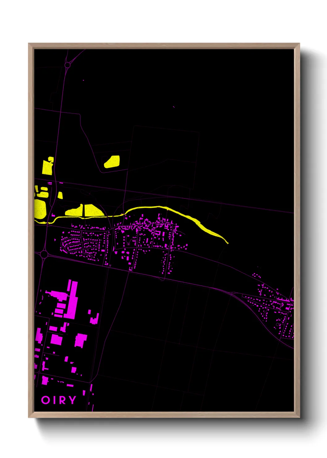 Une affiche de carte sur Oiry