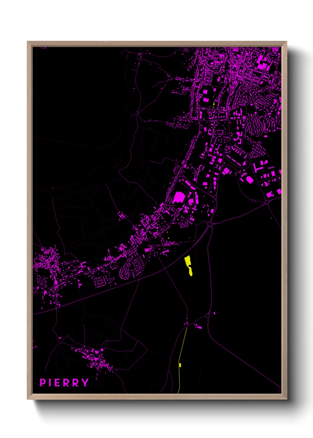 Une affiche de carte sur Pierry