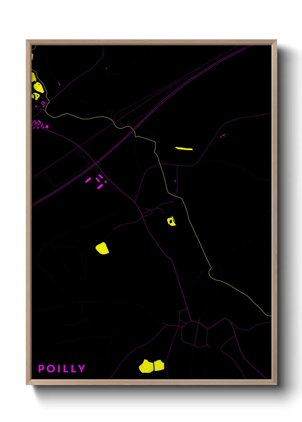 Une affiche de carte sur Poilly