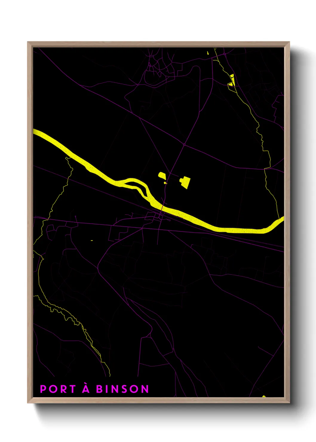 Une affiche de carte sur Port à Binson
