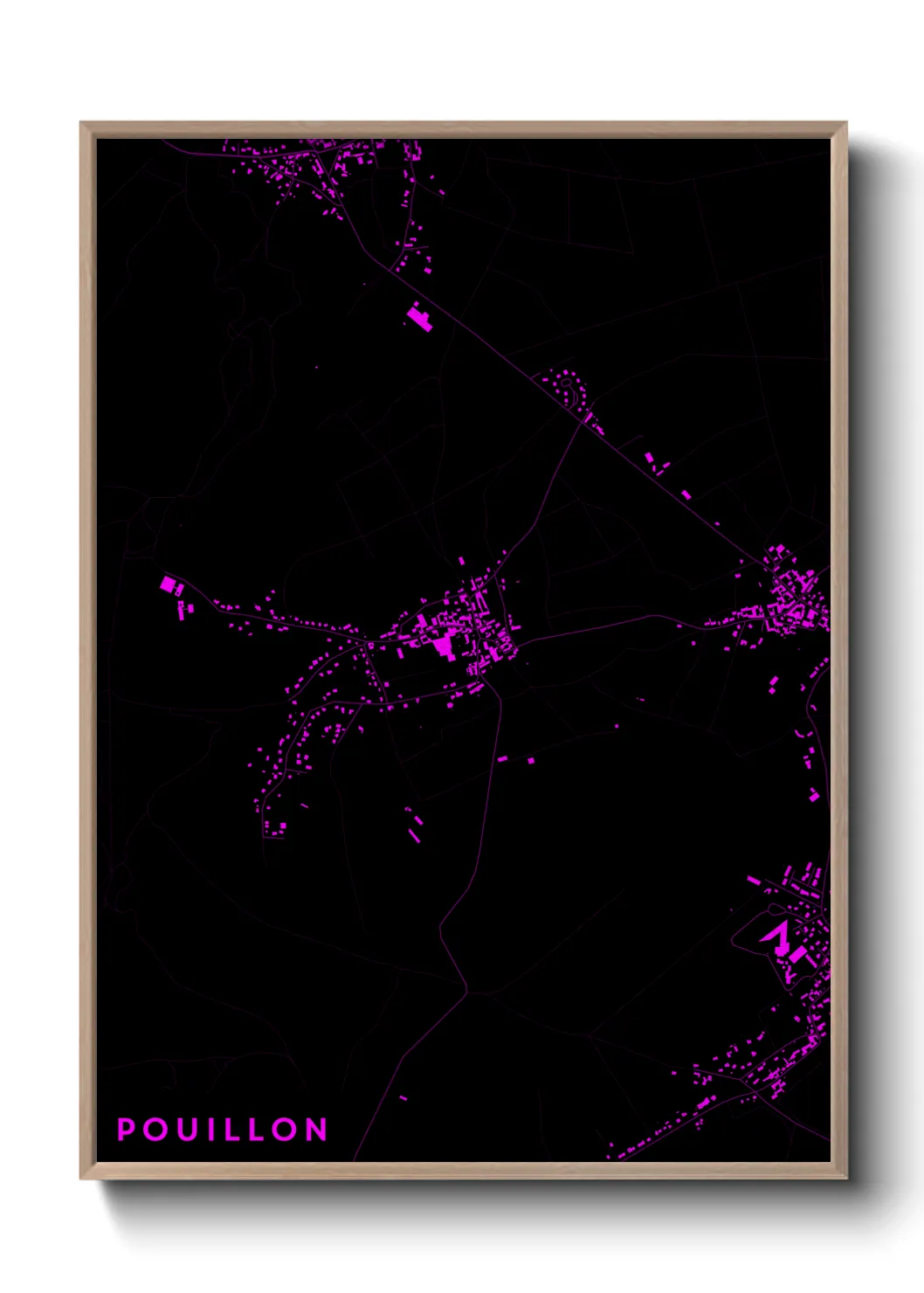 Une affiche de carte sur Pouillon