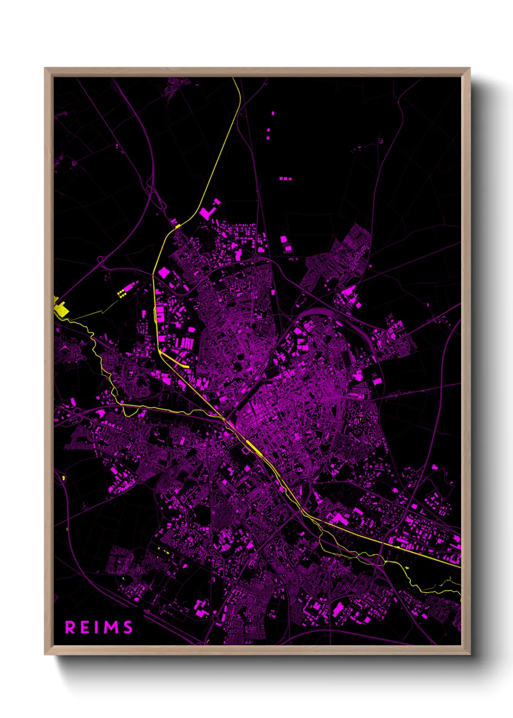 Une affiche de carte sur Reims