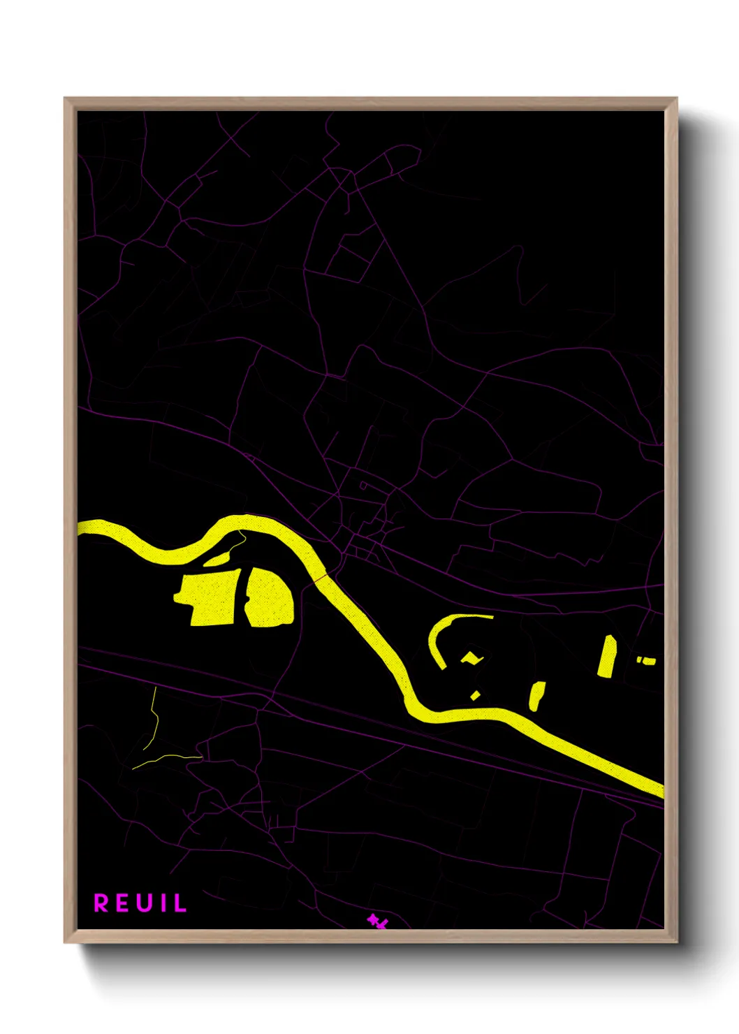 Une affiche de carte sur Reuil