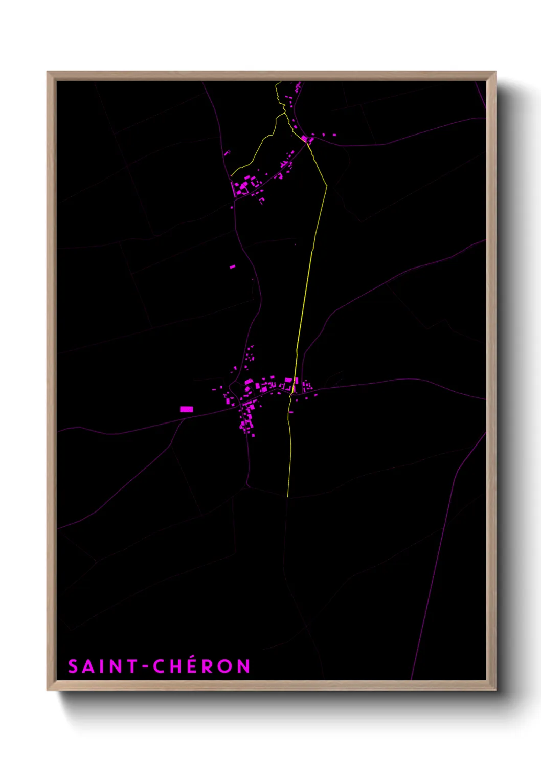 Une affiche de carte sur Saint-Chéron