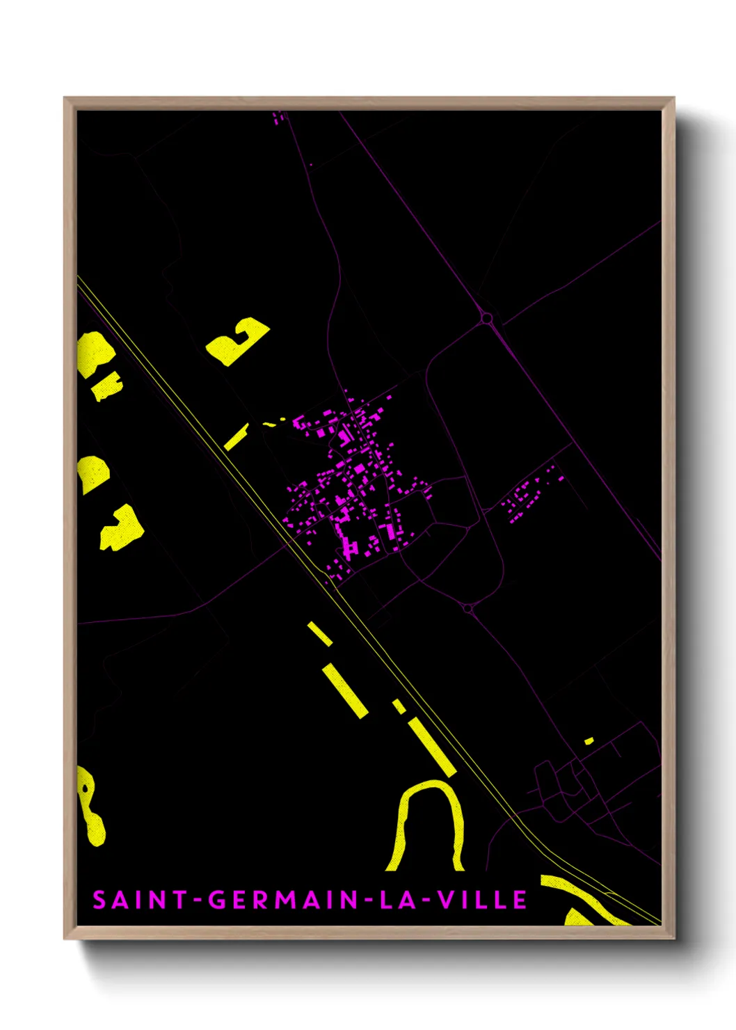 Une affiche de carte sur Saint-Germain-la-Ville