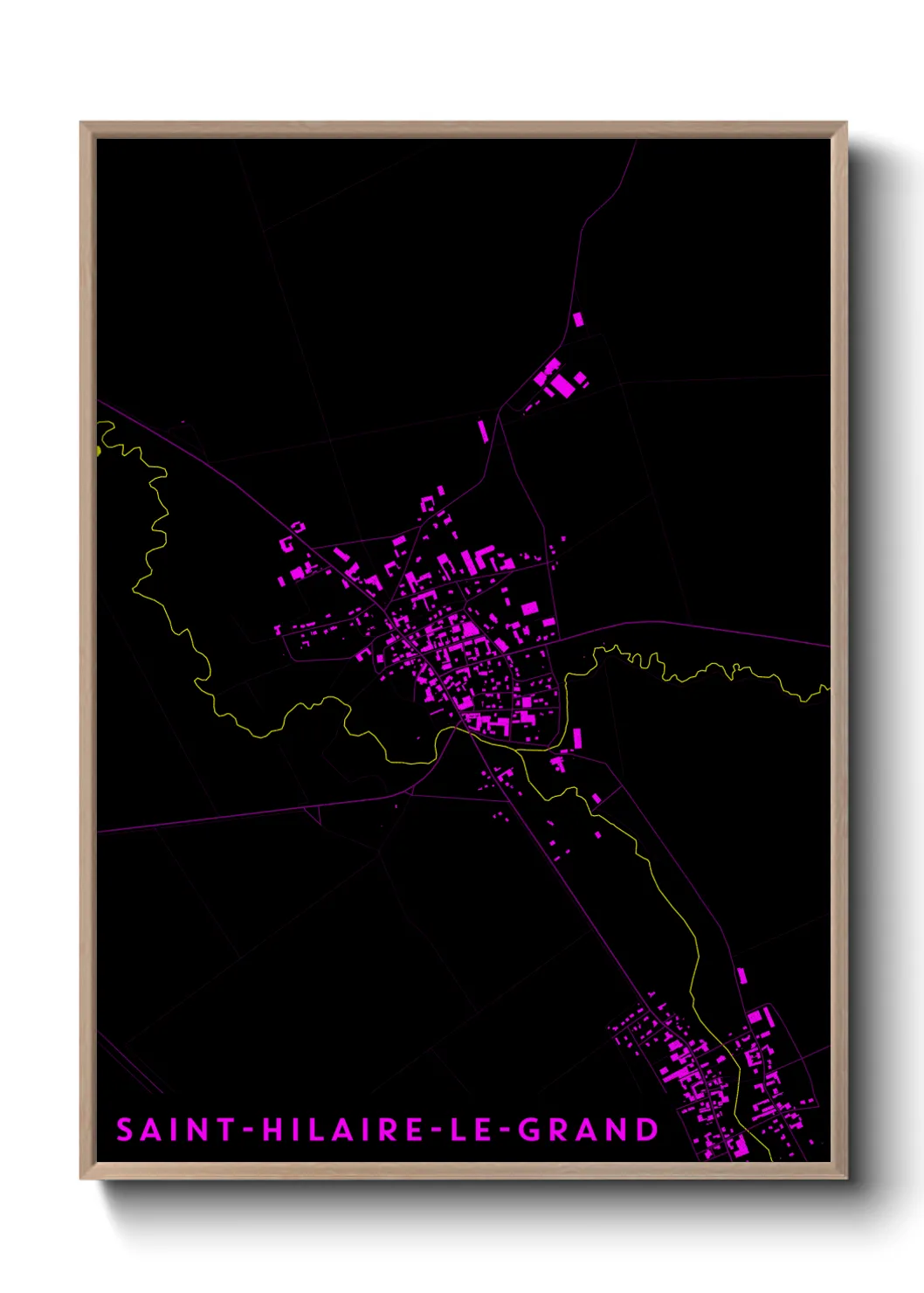 Une affiche de carte sur Saint-Hilaire-le-Grand