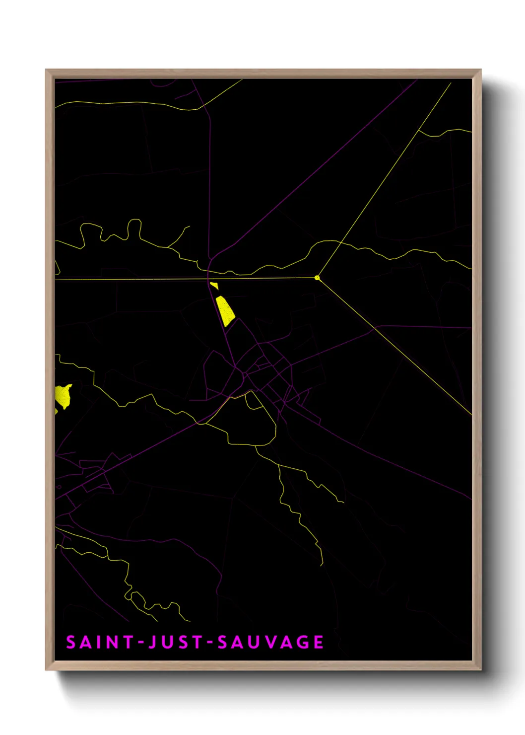 Une affiche de carte sur Saint-Just-Sauvage