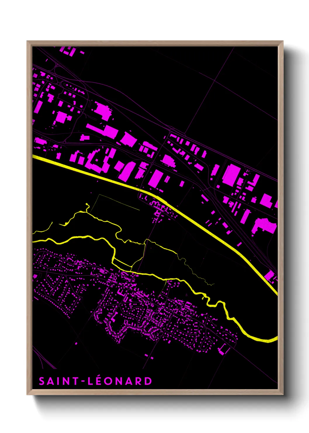 Une affiche de carte sur Saint-Léonard