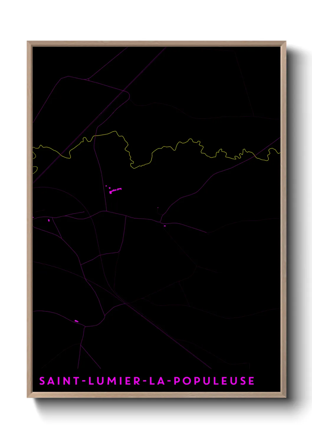 Une affiche de carte sur Saint-Lumier-la-Populeuse