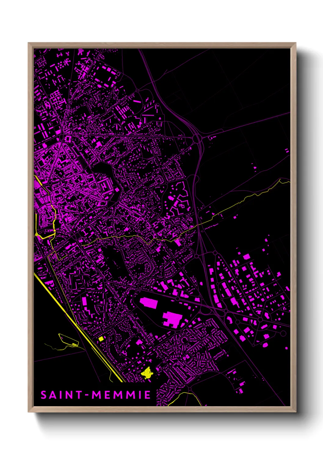 Une affiche de carte sur Saint-Memmie