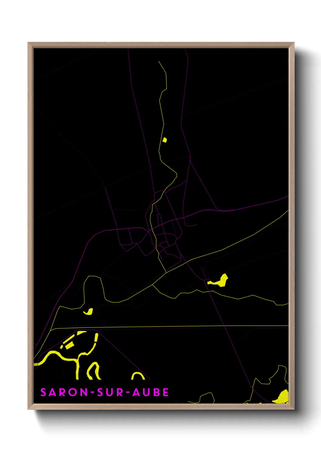 Une affiche de carte sur Saron-sur-Aube