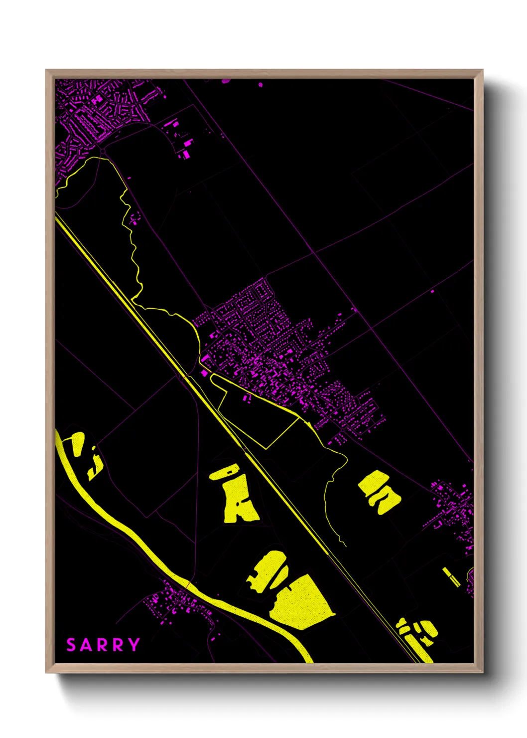 Une affiche de carte sur Sarry