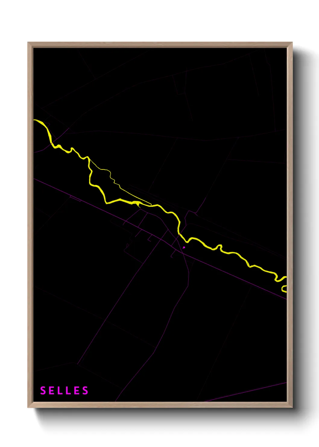 Une affiche de carte sur Selles