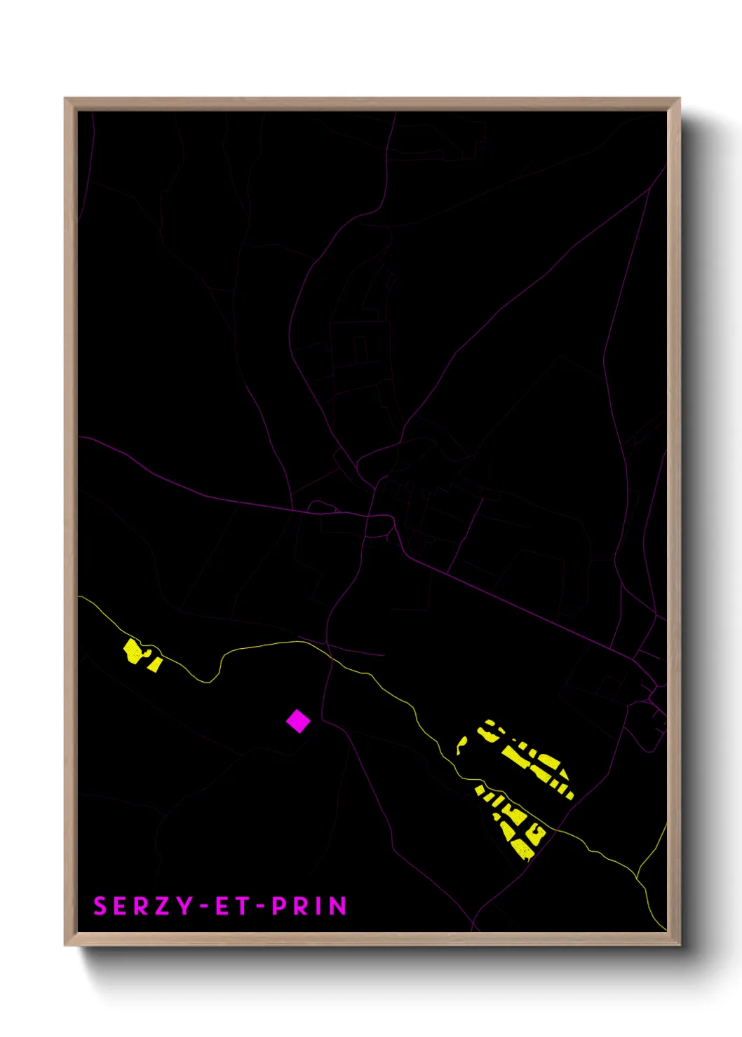 Une affiche de carte sur Serzy-et-Prin