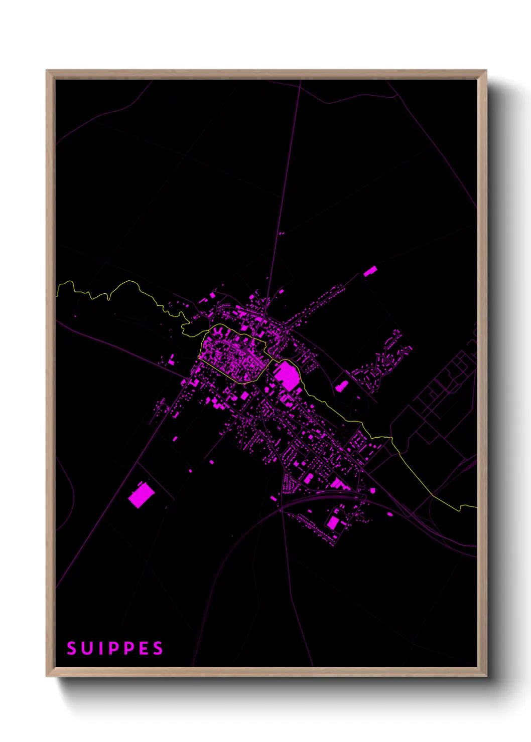 Une affiche de carte sur Suippes