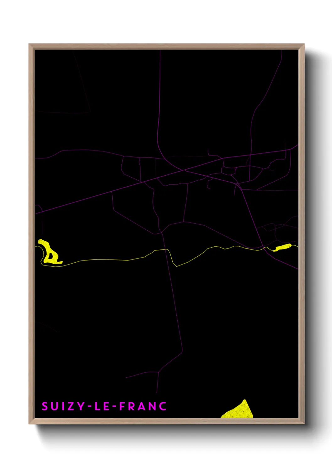 Une affiche de carte sur Suizy-le-Franc