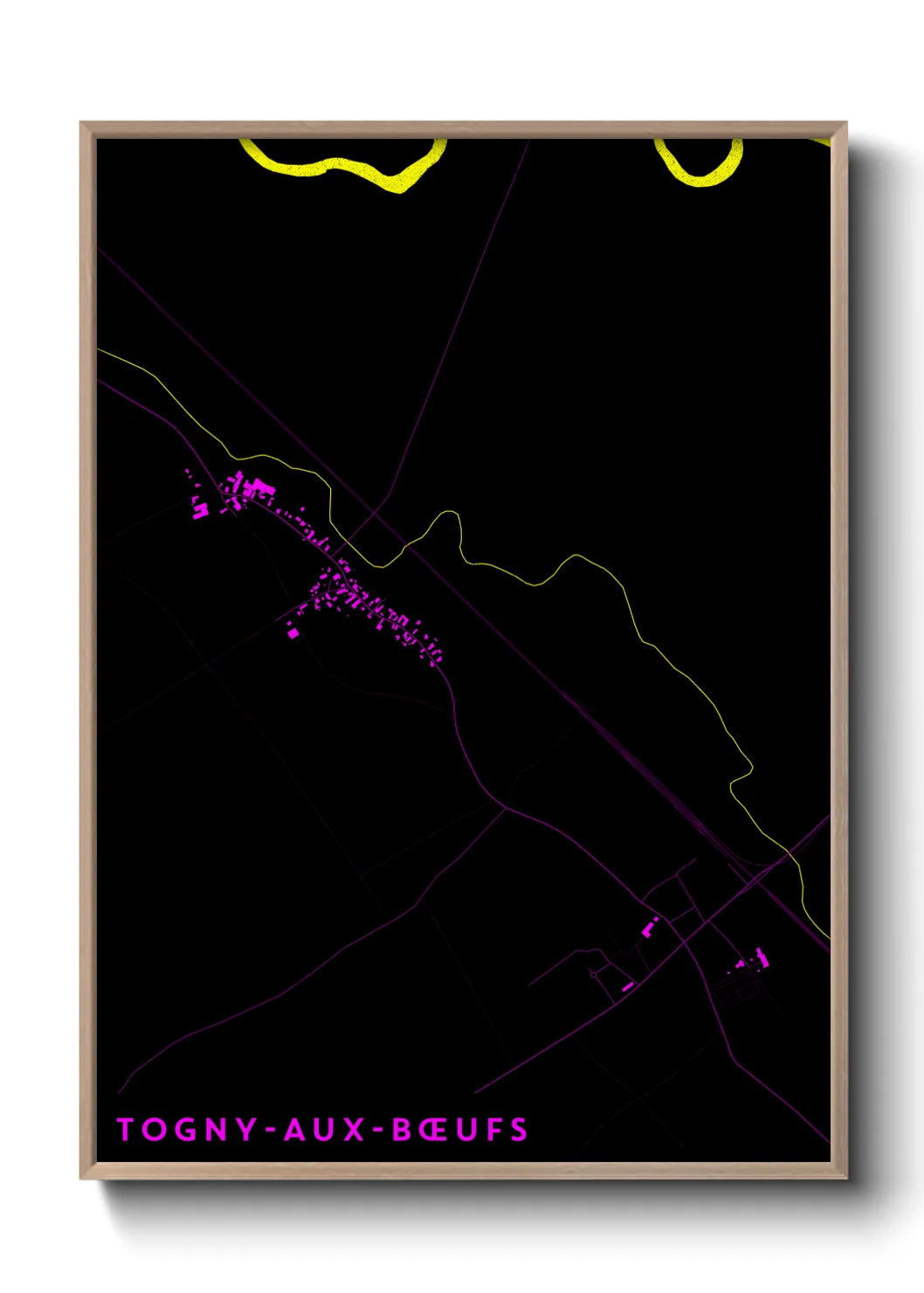 Une affiche de carte sur Togny-aux-Bœufs