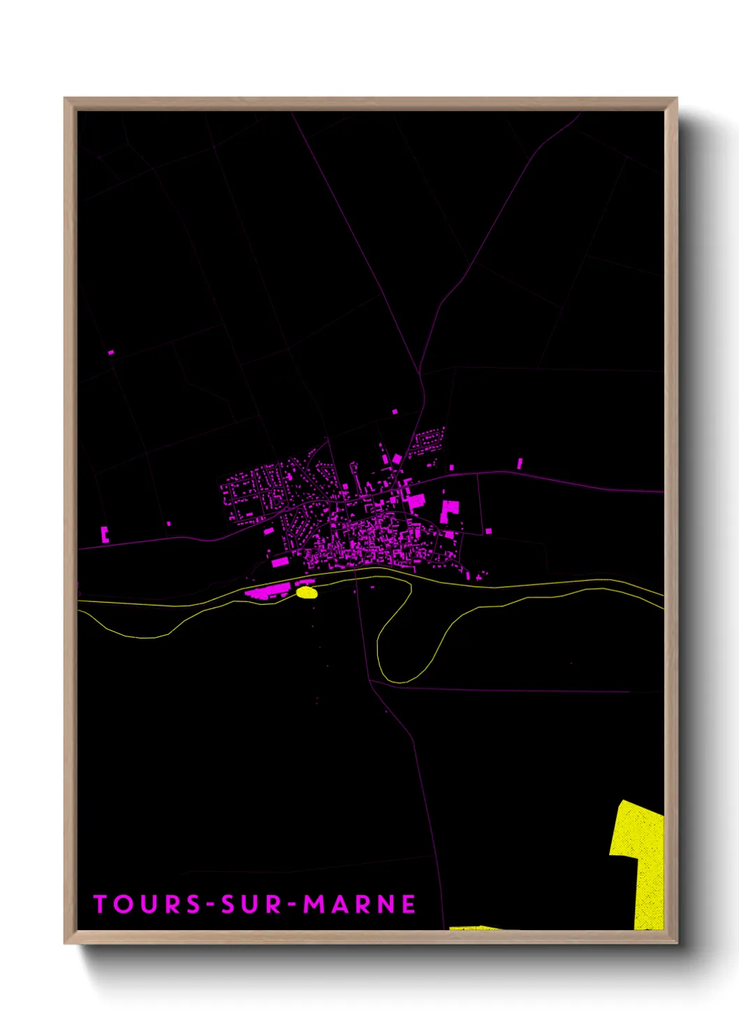 Une affiche de carte sur Tours-sur-Marne
