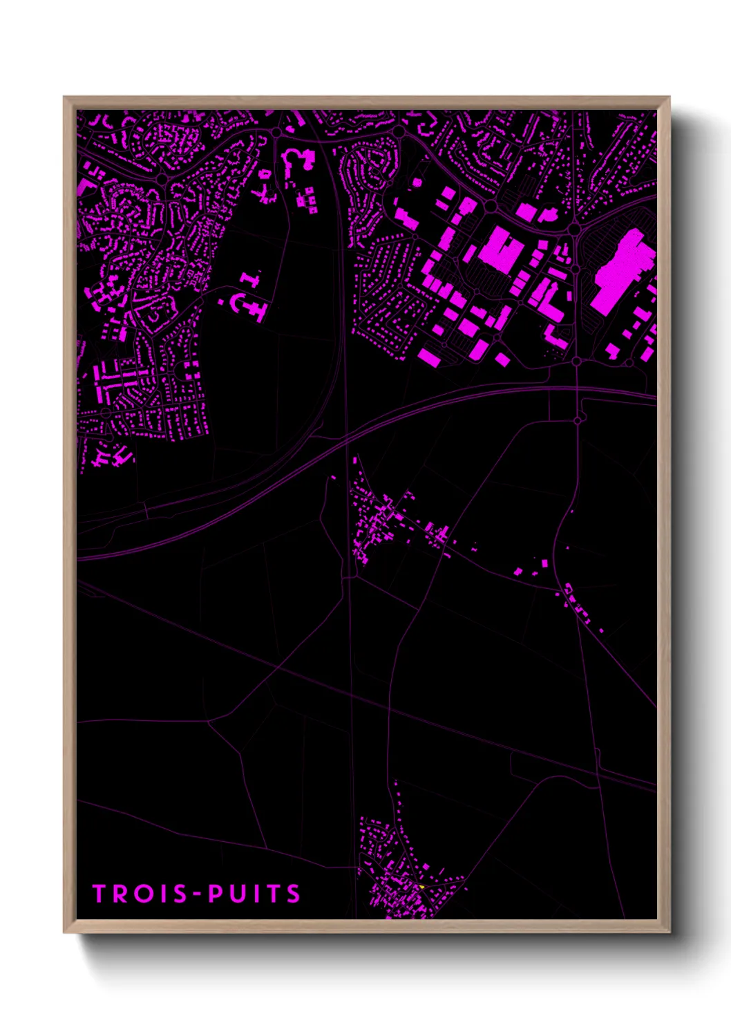 Une affiche de carte sur Trois-Puits