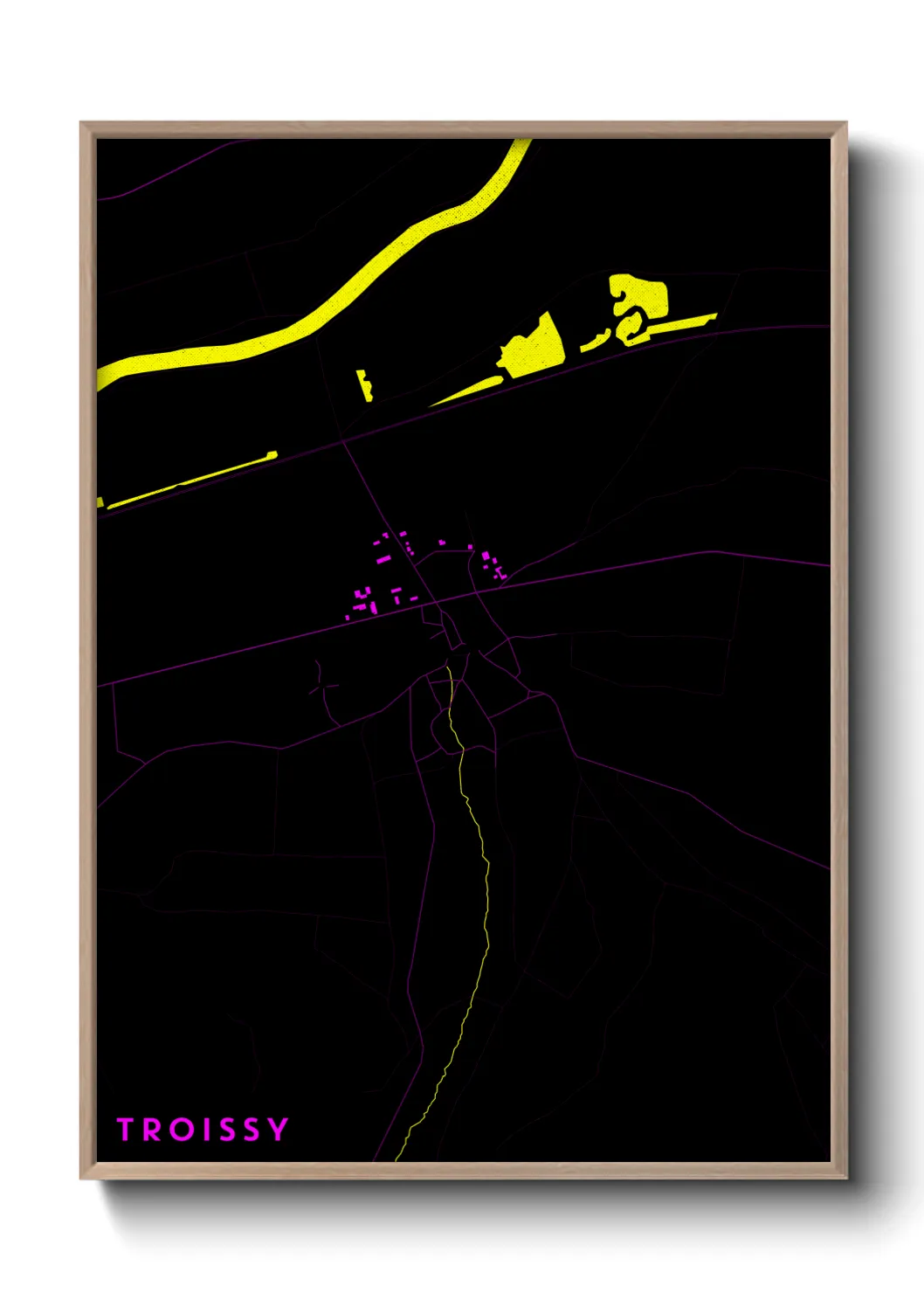 Une affiche de carte sur Troissy