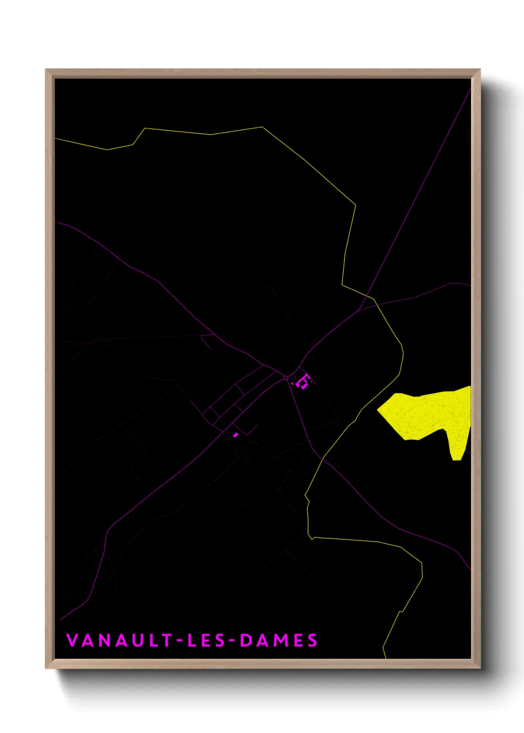 Une affiche de carte sur Vanault-les-Dames