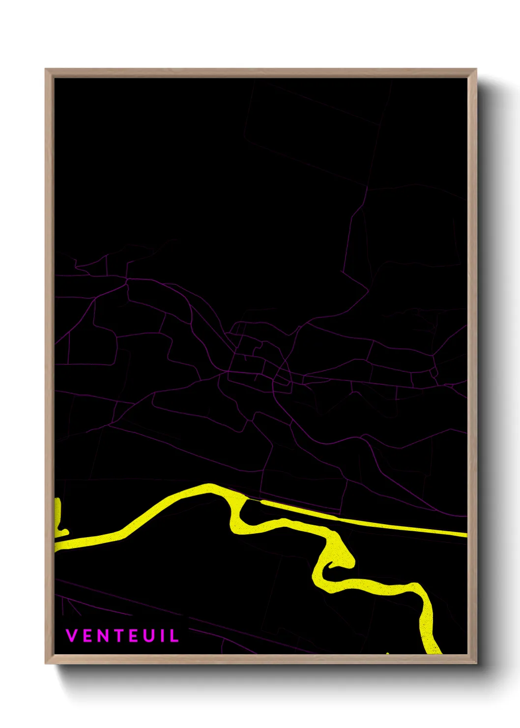 Une affiche de carte sur Venteuil