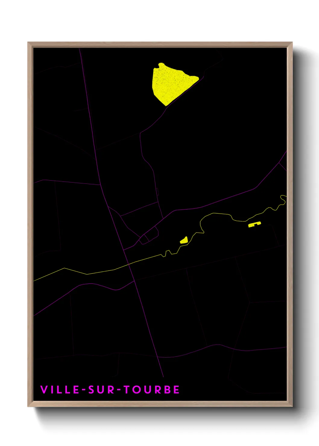 Une affiche de carte sur Ville-sur-Tourbe
