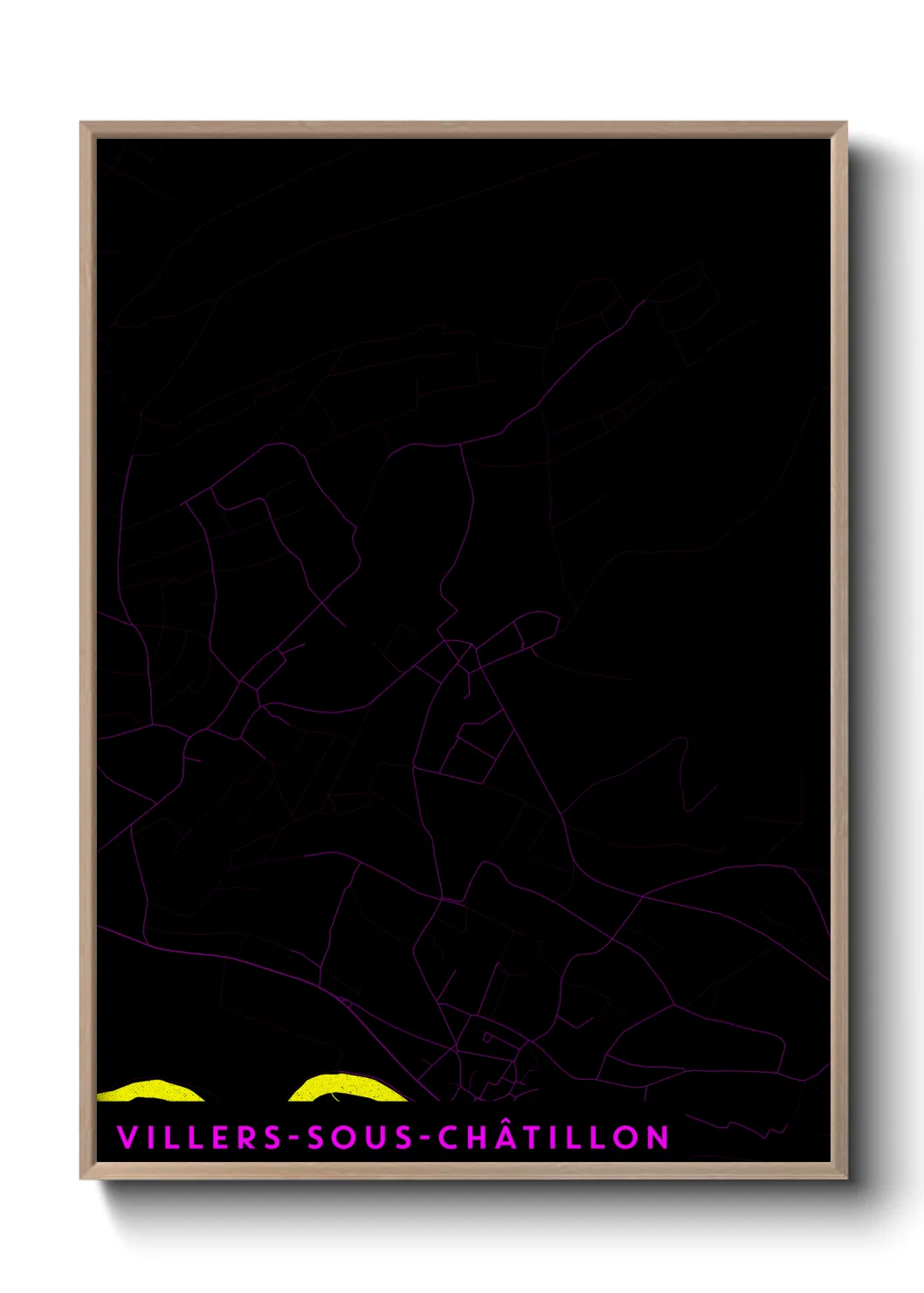 Une affiche de carte sur Villers-sous-Châtillon