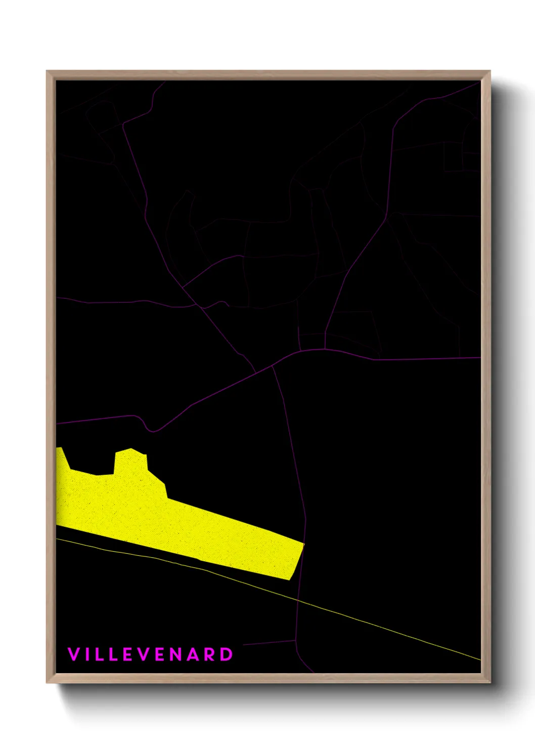 Une affiche de carte sur Villevenard