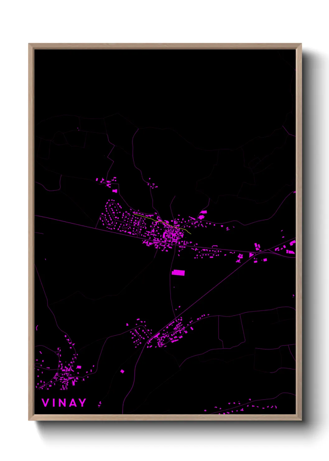 Une affiche de carte sur Vinay