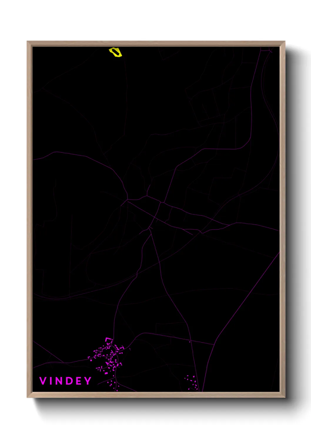 Une affiche de carte sur Vindey