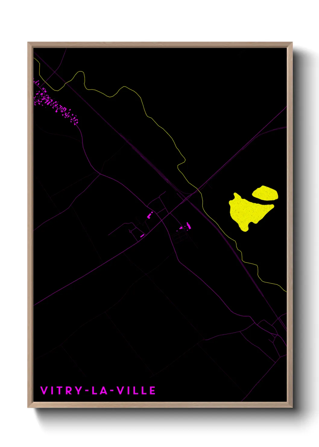 Une affiche de carte sur Vitry-la-Ville