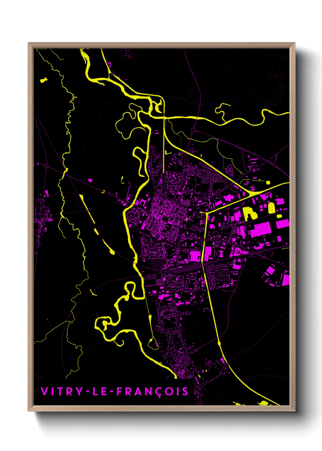 Une affiche de carte sur Vitry-le-François