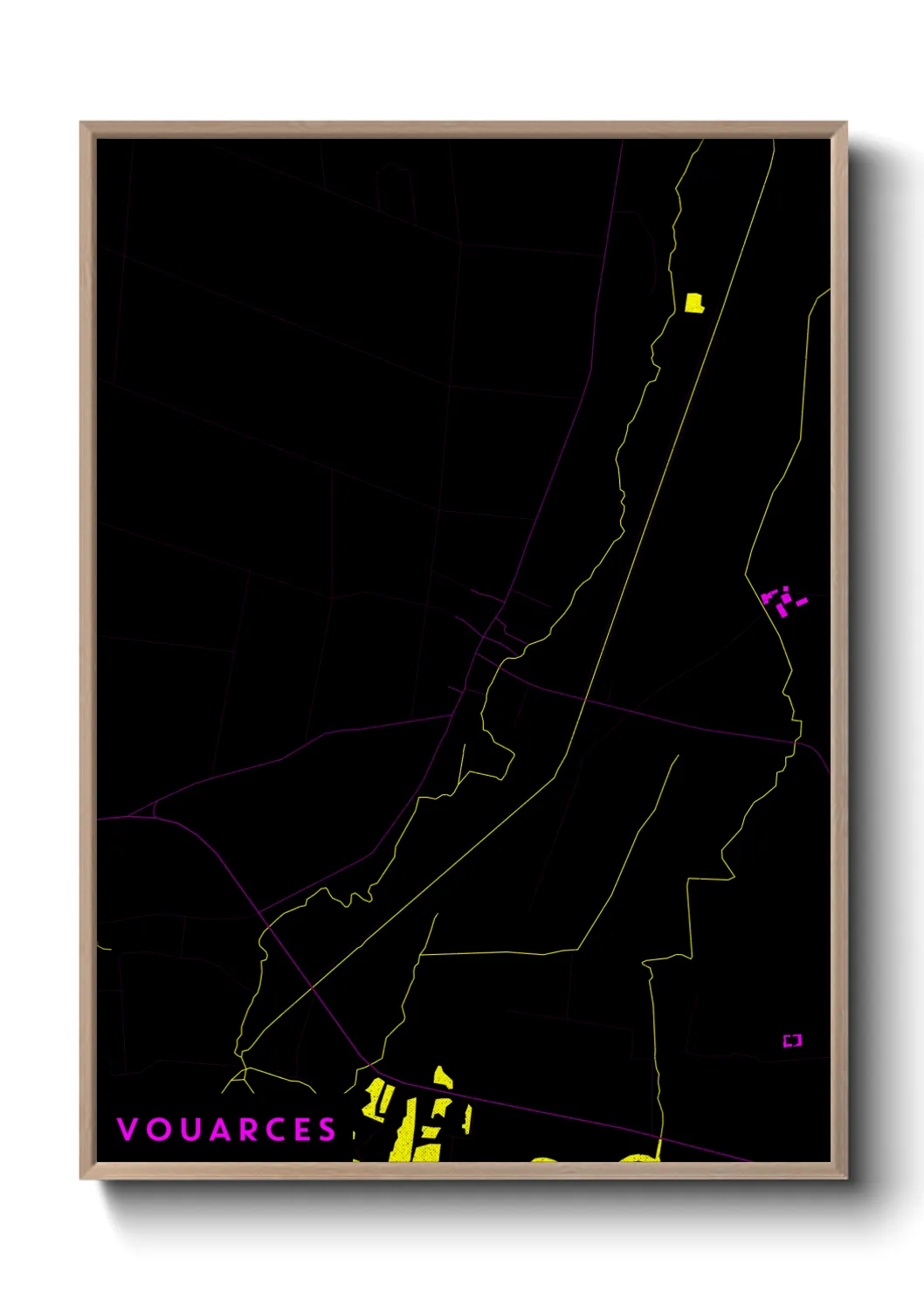 Une affiche de carte sur Vouarces